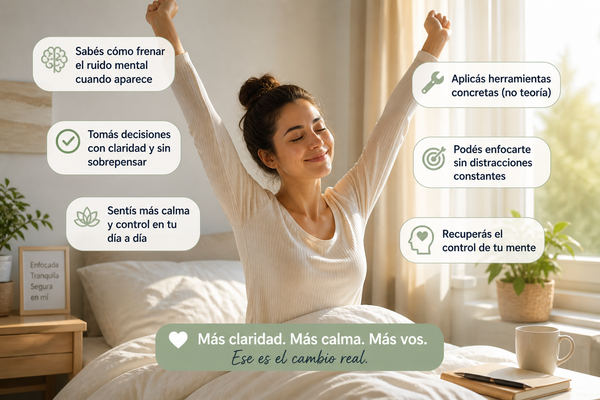 Mujer descansada feliz por la mañana